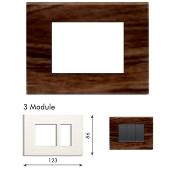 Picture of GM Casablanca PNSB03003 (2+1) 3M Wood Dark Oak Cover Plate With Frame