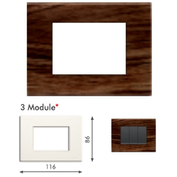 Picture of GM Casablanca PNSB03009 3M Wood Dark Oak Cover Plate With Frame