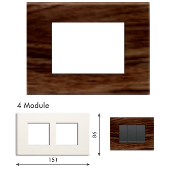 Picture of GM Casablanca PNSB04004 4M (2+2) Wood Dark Oak Cover Plate With Frame