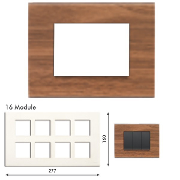Picture of GM Casablanca PNSB16008 16M Wood Italian Walnut Cover Plate With Frame