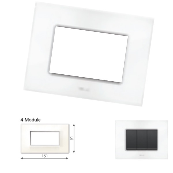 Picture of GM Casaviva PXSF04004 4M Horizontal Glossy White Cover Plate With Frame