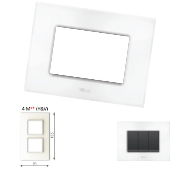 Picture of GM Casaviva PXSF04017 Glossy Vertical 4M White Cover Plate With Frame
