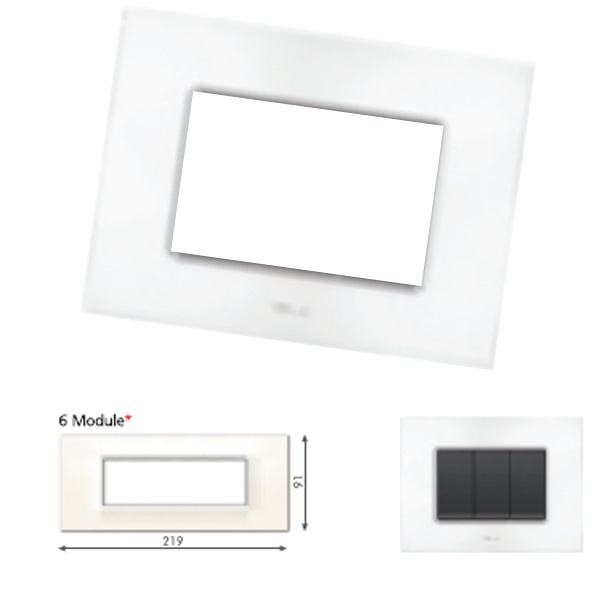 Picture of GM Casaviva PXSF06005 Glossy Horizontal 6M White Cover Plate With Frame