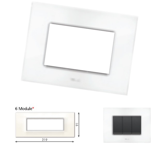 Picture of GM Casaviva PXSF06005 6M Horizontal Glossy White Cover Plate With Frame
