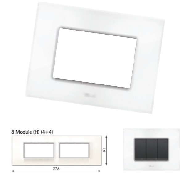 Picture of GM Casaviva PXSF08011 8M (4+4) Horizontal Glossy White Cover Plate With Frame
