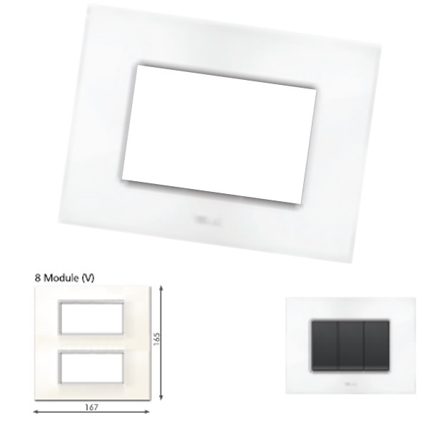 Picture of GM Casaviva PXSF08012 Glossy Vertical 8M White Cover Plate With Frame