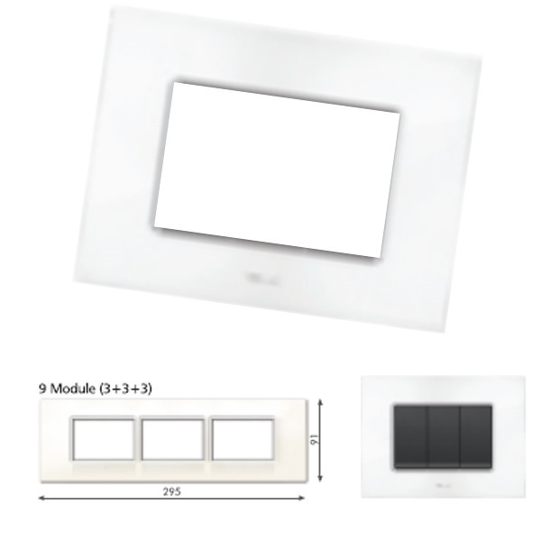Picture of GM Casaviva PXSF09013 9M (3+3+3) Horizontal Glossy White Cover Plate With Frame