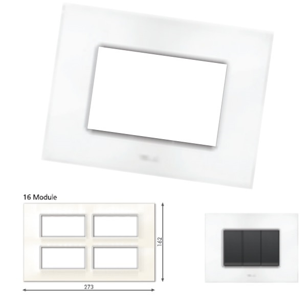 Picture of GM Casaviva PXSF16008 16M Glossy White Cover Plate With Frame