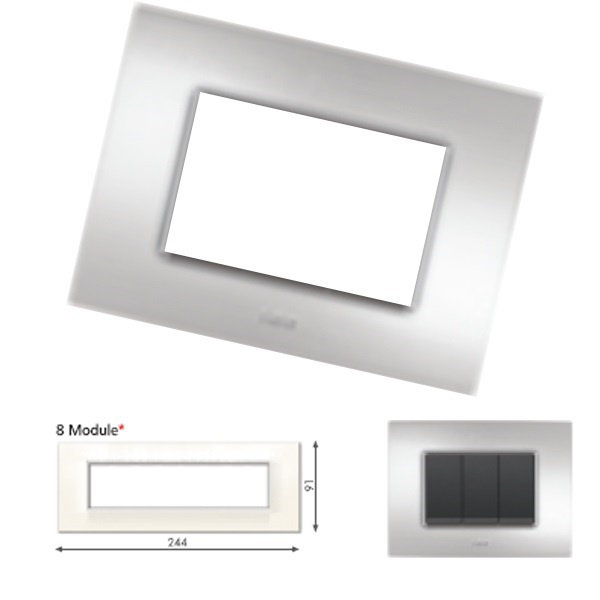 Picture of GM Casaviva PYSF08006 8M Horizontal Metalik Brazil Silver Cover Plate With Frame