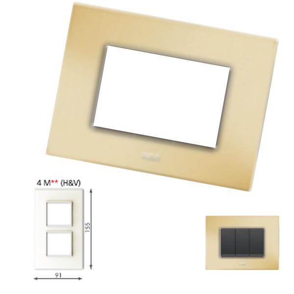 Picture of GM Casaviva PYSF04017 4M Vertical Metalik Hawana Gold Cover Plate With Frame