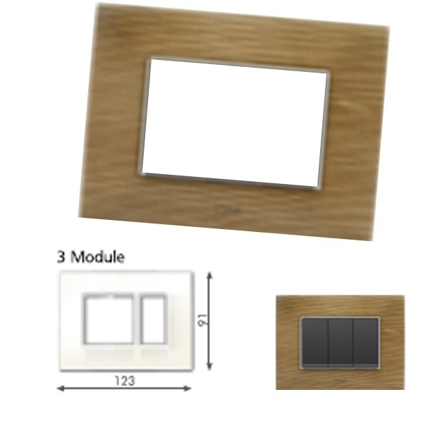 Picture of GM Casaviva PJSF03003 (2+1) 3M Wood Walnut Cover Plate With Frame
