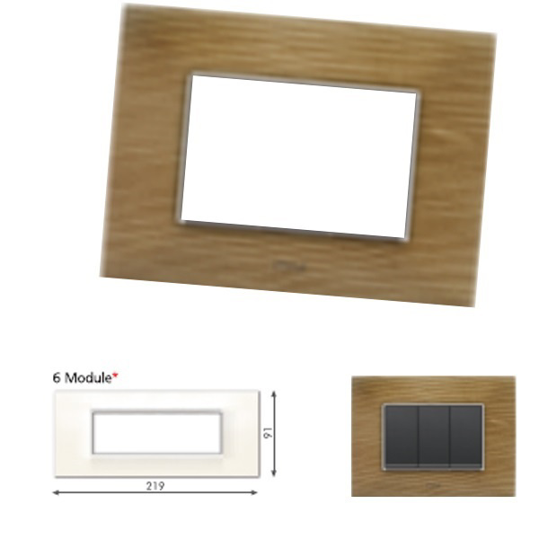 Picture of GM Casaviva PJSF06005 6M Horizontal Wood Walnut Cover Plate With Frame