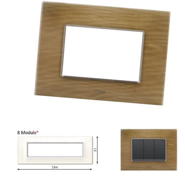 Picture of GM Casaviva PJSF08006 Wood Horizontal 8M Walnut Cover Plate With Frame