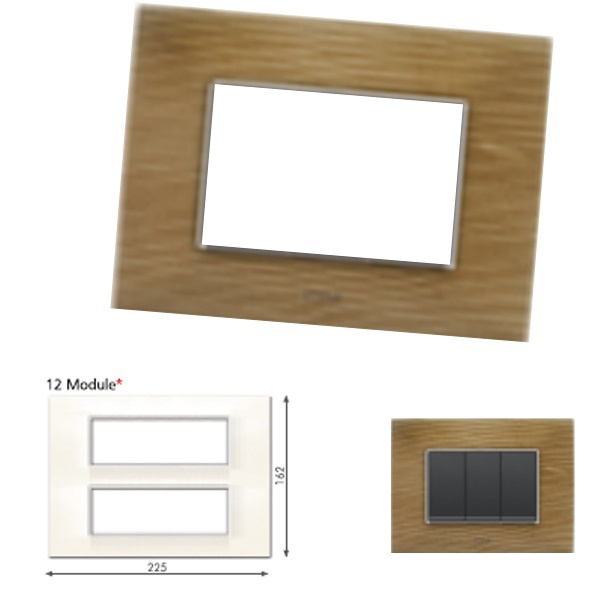 Picture of GM Casaviva PJSF12007 12M (6+6) Wood Walnut Cover Plate With Frame