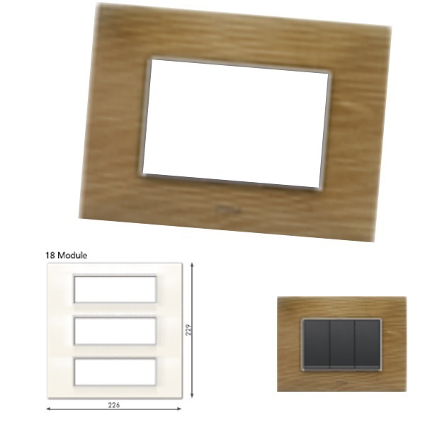 Picture of GM Casaviva PJSF18010 Wood 18M Walnut Cover Plate With Frame