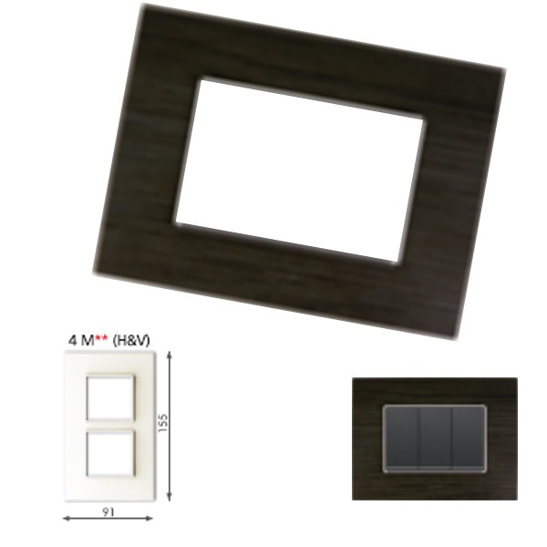 Picture of GM Casaviva PJSF04017 Wood Vertical 4M Wenge Cover Plate With Frame