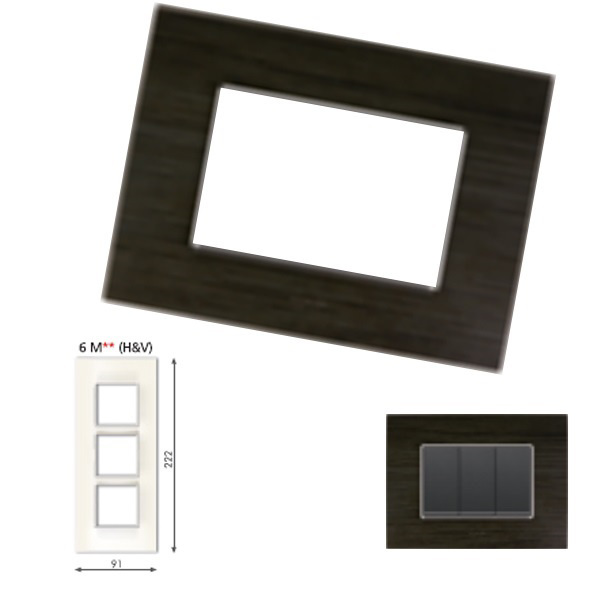 Picture of GM Casaviva PJSF06018 Wood Vertical 6M Wenge Cover Plate With Frame