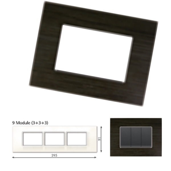Picture of GM Casaviva PJSF09013 Wood Horizontal (3+3+3) 9M Wenge Cover Plate With Frame