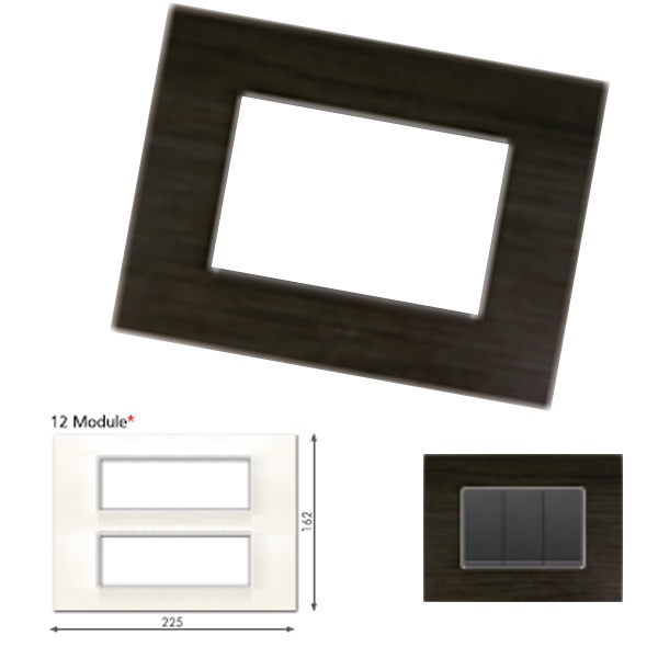 Picture of GM Casaviva PJSF12007 Wood Vertical (6+6) 12M Wenge Cover Plate With Frame