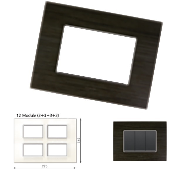 Picture of GM Casaviva PJSF12015 Wood Vertical (3+3+3+3) 12M Wenge Cover Plate With Frame