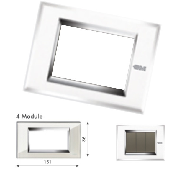 Picture of GM Naturalz PD04004 4M Exclusive Crystalline White Cover Plate With Frame