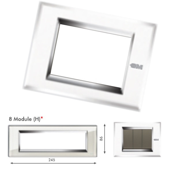 Picture of GM Naturalz PD08008 8M Horizontal Exclusive Crystalline White Cover Plate With Frame