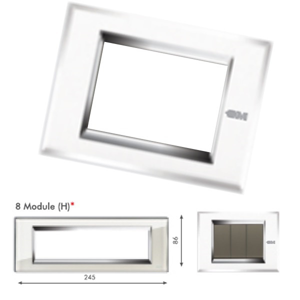 Picture of GM Naturalz PD08008 Horizontal 8M Exclusive Crystalline White Cover Plate With Frame