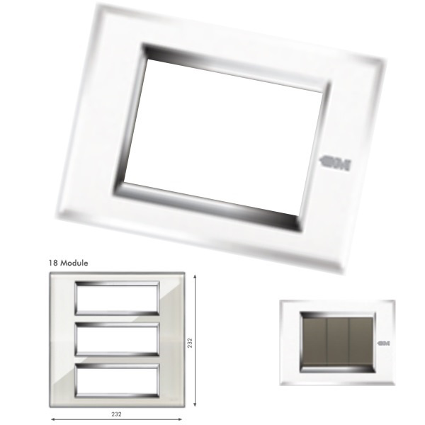 Picture of GM Naturalz PD18012 18M Exclusive Crystalline White Cover Plate With Frame