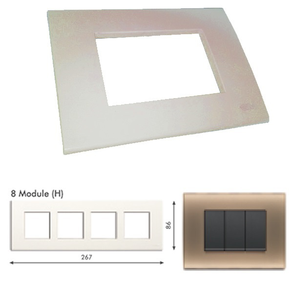 Picture of GM Casablanca POSB08006 Horizontal (2+2+2+2) 8M Candy Cool Coffee Cover Plate With Frame