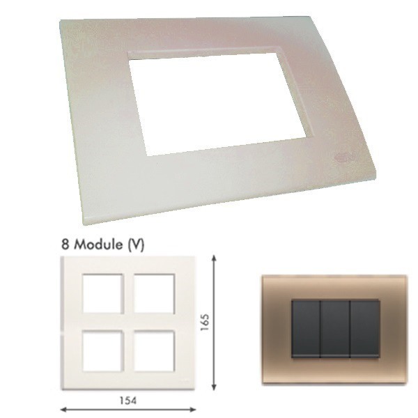 Picture of GM Casablanca POSB08012 8M (2+2+2+2) Vertical Candy Cool Coffee Cover Plate With Frame