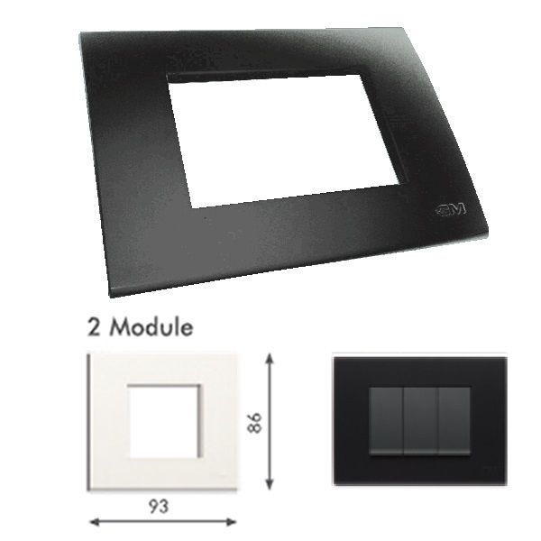 Picture of GM Casablanca PLSB02002 2M Soft Black Currant Cover Plate With Frame