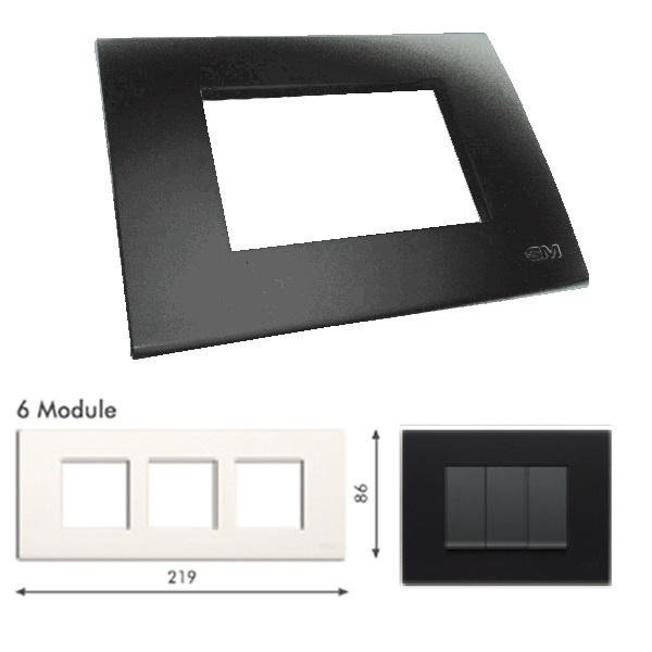 Picture of GM Casablanca PLSB06005 6M (2+2+2) Soft Black Currant Cover Plate With Frame