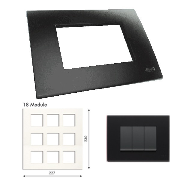Picture of GM Casablanca PLSB18010 18M Soft Black Currant Cover Plate With Frame