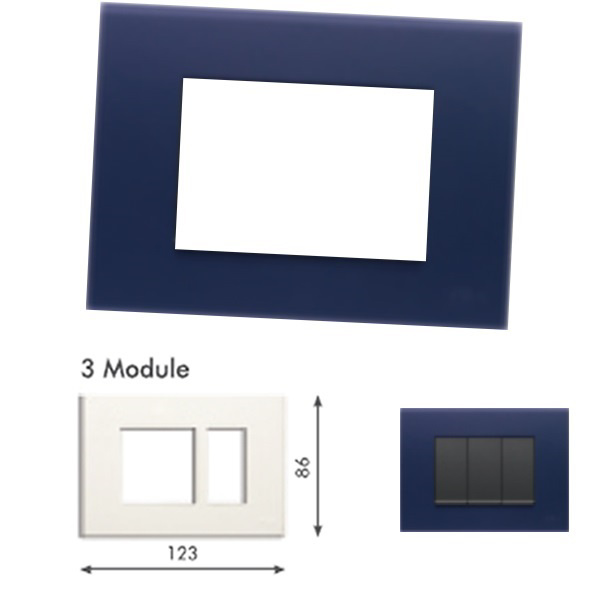 Picture of GM Casablanca PLSB03003 (2+1) 3M Soft London Blue Cover Plate With Frame