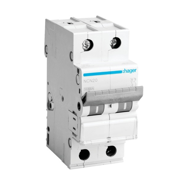 Picture of Hager NCN206N 6A C-Curve 10kA 2 Pole MCB