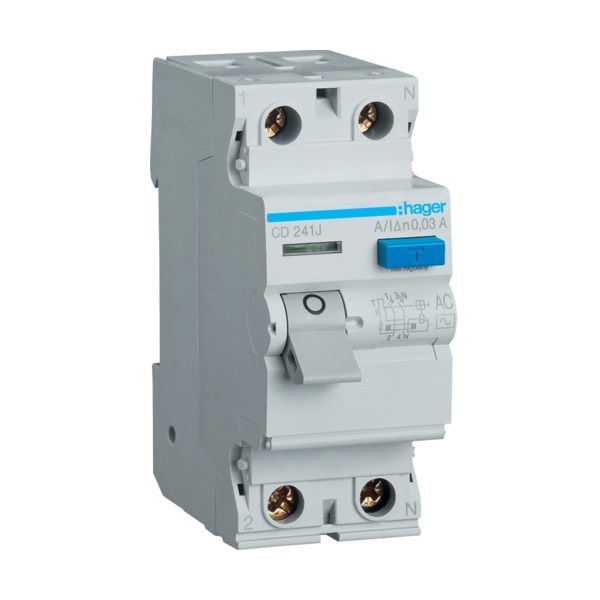 Picture of Hager CE240Y 40A 100mA 2 Pole RCCB