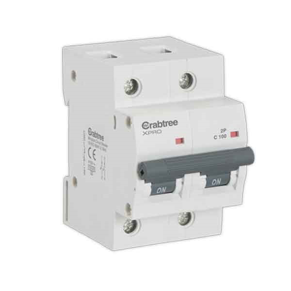 Picture of Crabtree 100A C-Curve 10kA 2 Pole MCB