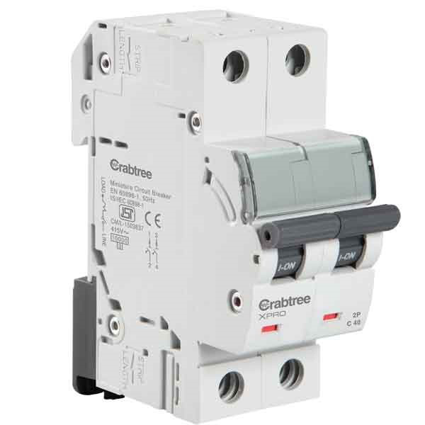 Picture of Crabtree 40A C-Curve 10kA 2 Pole MCB