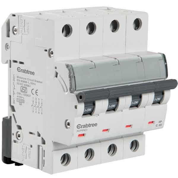 Picture of Crabtree 16A C-Curve 10kA 4 Pole MCB