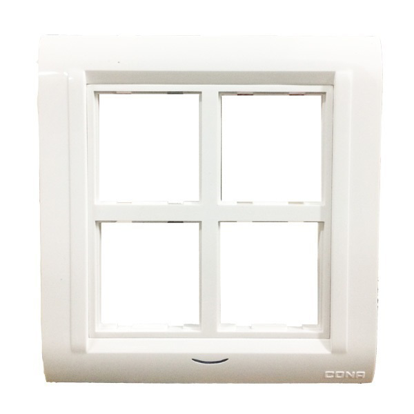 Picture of Cona Status 8 Module SQ White Cover Plate With Frame