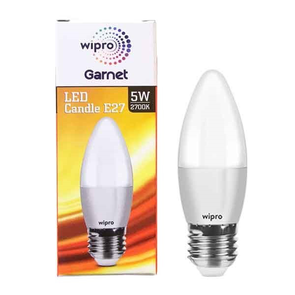 Picture of Wipro Garnet 5W E-27 Frosted LED Candle Lamp