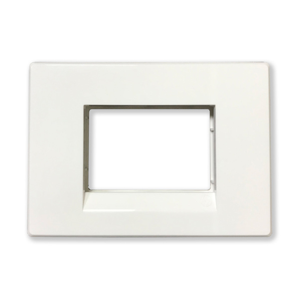 Picture of L&T Englaze CB92103FW00 3 Module Snow White Cover Plate With Frame