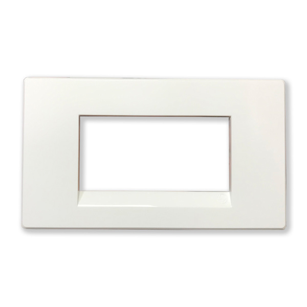 Picture of L&T Englaze CB92104FW00 4 Module Snow White Cover Plate With Frame