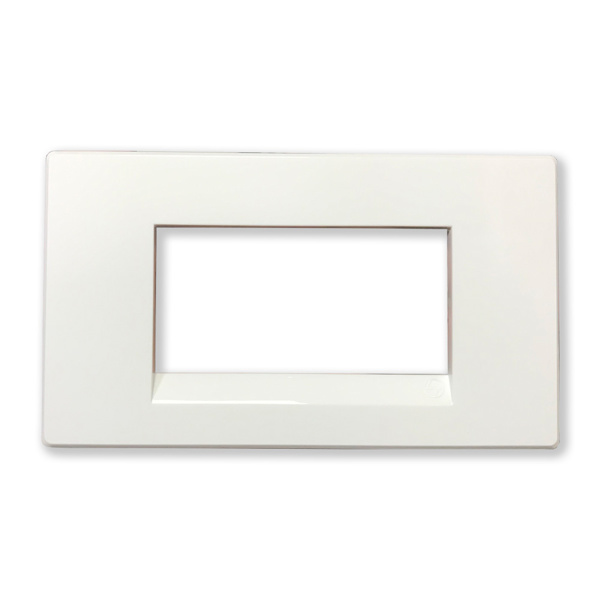 Picture of Lauritz Knudsen Englaze CB92104FW00 4 Module Snow White Cover Plate With Frame