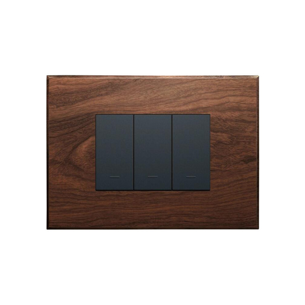 Picture of Lauritz Knudsen Englaze CB92112FM04 12 Module Mocha Wood Cover Plate With Frame