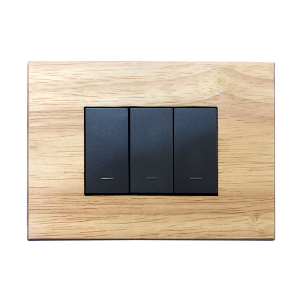 Picture of Lauritz Knudsen Englaze CB92101FB04 1 Module Beige Wood Cover Plate With Frame