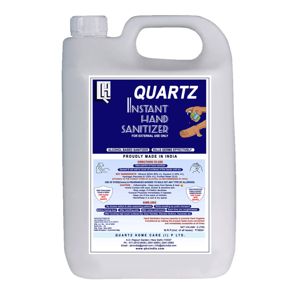 Picture of Quartz Home Care Alcohol Based 5 ltr Instant Hand Sanitizer