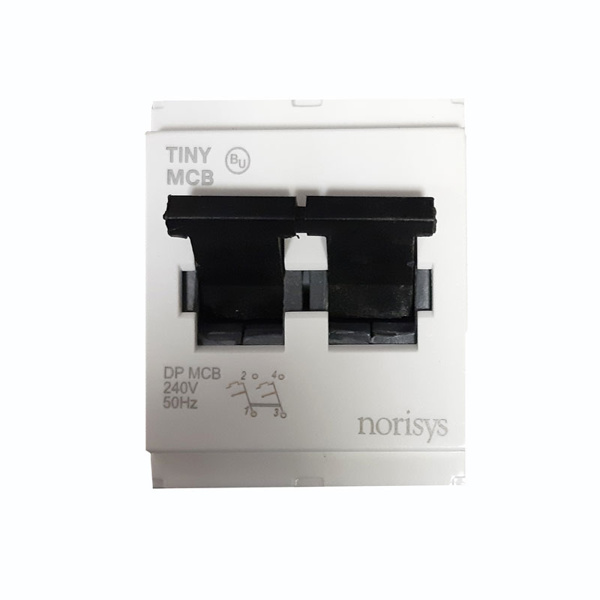 Picture of Norisys Cube CTTDP16.01 16A Double Pole White Tiny MCB