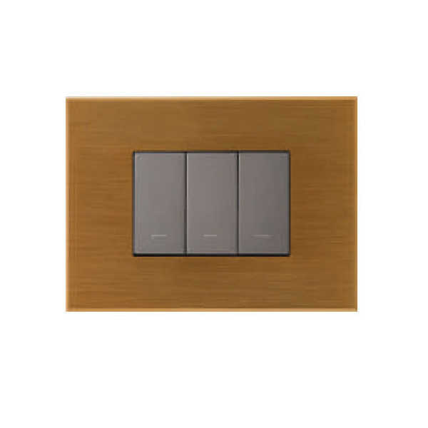 Picture of Lauritz Knudsen Englaze CB92208FG03 8 Module SQ Metallic Gold Metal Cover Plate With Frame