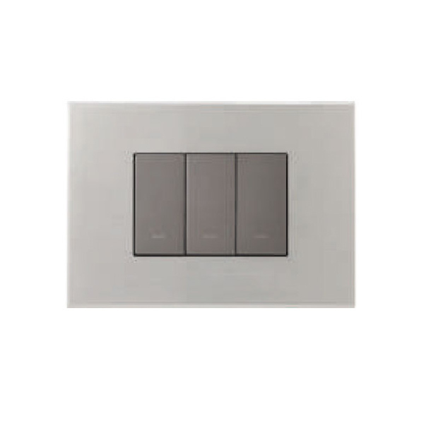 Picture of Lauritz Knudsen Englaze CB92108FS03 8 Module HZ Brush Silver Metal Cover Plate With Frame